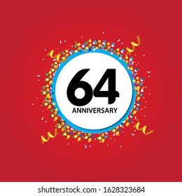 64 Years Anniversary Celebration Vector Template Design Illustration