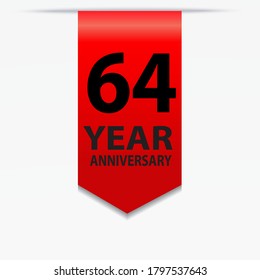 64 Years Anniversary Celebration Vector Template Design Illustration