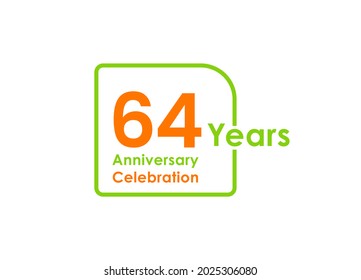 64 years anniversary celebration Vector Template Design Illustration