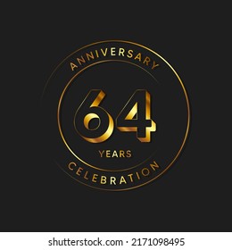 Plantilla de Ilustración de Diseño de Vectores para Celebración del Aniversario de 64 Años