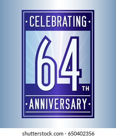 64 years anniversary design template. Vector and illustration