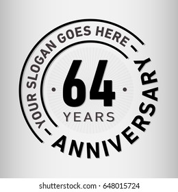 64 years anniversary logo template. Vector and illustration.