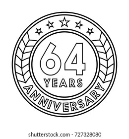 64 years anniversary logo template. 