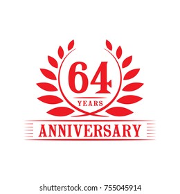 64 years anniversary logo template.