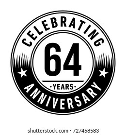 64 years anniversary logo. Vector and illustration.