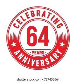 64 years anniversary logo. Vector and illustration.