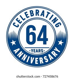 64 years anniversary logo. Vector and illustration.