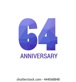 64 Years Anniversary with Low Poly Design