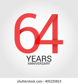 64 years anniversary, signs, symbols. simple design.