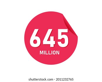 645 million texts on the white background