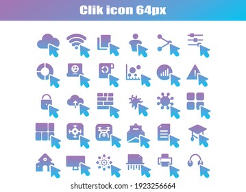 64px click icon for website and app, editable