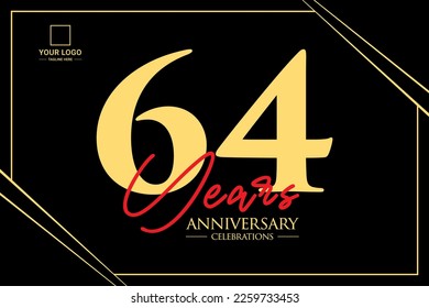 64th anniversary celebration logo design concept. Logo Vector Templates