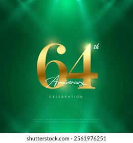 64th Anniversary celebration, Sixty-fourth year Anniversary celebration on lights background for celebration event, festive illustration.