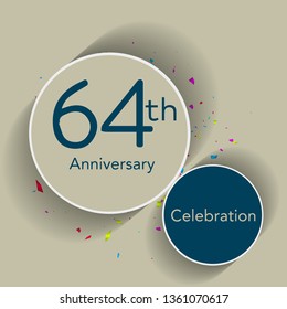 64th anniversary logo with the classic stage, gives a simple feel but looks elegant, this design is suitable for greeting cards or invitation cards