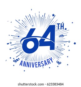 64th anniversary logo with firework and swoosh