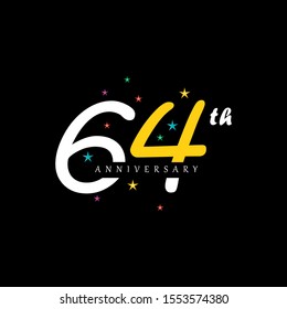 64th anniversary logo vector template