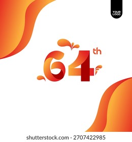 64-jähriges Jubiläums-Logo, Twist Ribbons Logo