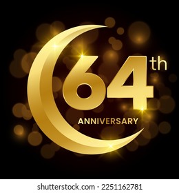 64th Anniversary Template Design Concept forAnniversary Celebration Event. Logo Vector Template Illustration