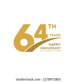 64th year anniversary design template. vector template illustration