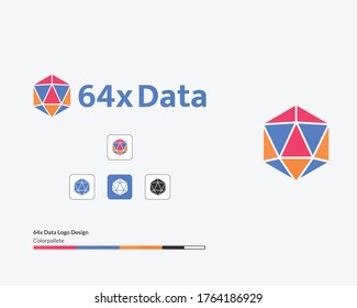 64x data branding logo, this logo can be used for any kind of business, service, agency, website, and company where it matches.