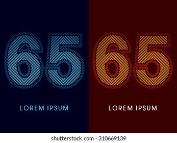 65 ,abstract luxury font, Designed using cool and hot colors, line square, geometric shape, graphic vector.