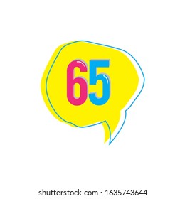 65 anniversary celebration vector concept template design illustration