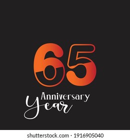 65 Anniversary Logo Vector Template Design Illustration