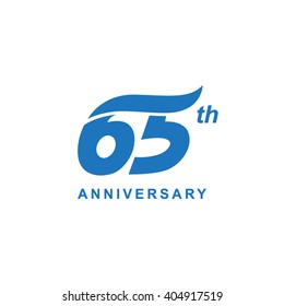 65 Anniversary Wave Logo Blue