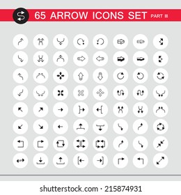 65 arrow sign icon set. Part 3. Vector illustration