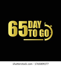 65 day to go Gradient label,sign,button. Vector stock illustration