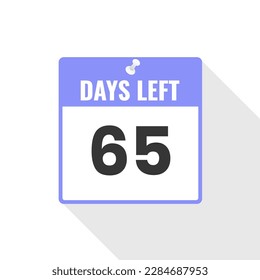 65 Tage Verbleibendes Countdown-Symbol 65 Tage verbleiben, um Werbebanner zu verwenden