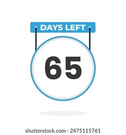65 Days Left Countdown for sales promotion. 65 days left to go Promotional sales banner