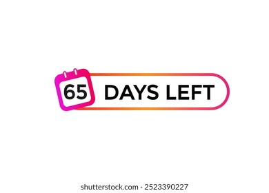 65 days left, icon, stile, timer, countdown, clock, time,  background, template, 65 days left countdown, sticker, left banner, business, sale, label button
