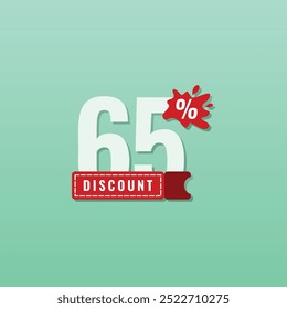 65% Discount Sale Illustration Design Collection Set Vector