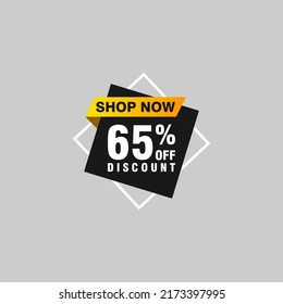 65 discount, Sales Vector badges for Labels, , Stickers, Banners, Tags, Web Stickers, New offer. Discount origami sign banner