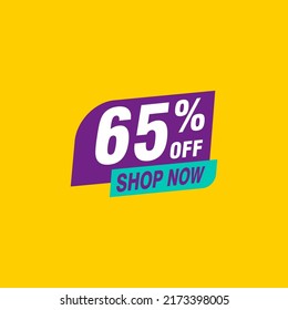65 discount, Sales Vector badges for Labels, , Stickers, Banners, Tags, Web Stickers, New offer. Discount origami sign banner