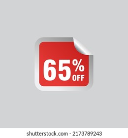 65 discount, Sales Vector badges for Labels, , Stickers, Banners, Tags, Web Stickers, New offer. Discount origami sign banner