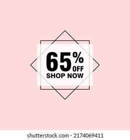 65 descuento, distintivos de vectores de venta para etiquetas, , pegatinas, banners, etiquetas, etiquetas, etiquetas web, nueva oferta. Banner de signo de origami de descuento