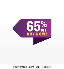 65 discount, Sales Vector badges for Labels, , Stickers, Banners, Tags, Web Stickers, New offer. Discount origami sign banner