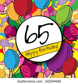 65 Happy Birthday Background Card Colorful Stock Vector (Royalty Free ...