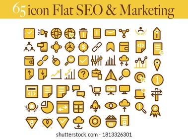 65 Icon Color Line SEO & Marketing for any purposes website mobile app presentation