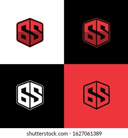65 initial hexagon  shield sport logo design