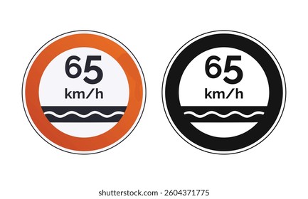 65 kmh Speed Limit Road Sign – Traffic and Safety Symbol