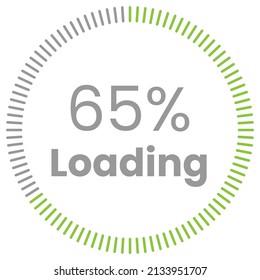 65% Loading. 65% circle diagrams Infographics vector, 65 Percentage ready to use for web design ux-ui