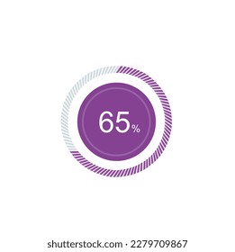 65% loading, icon pie purple chart 65 percent.