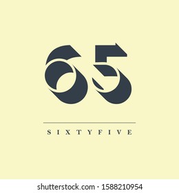 65 Number Shadow Letter Design Logo Stock Vector (Royalty Free ...