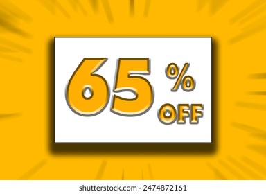 65% off discount creative vector banner illustration, sale special offer 65% off, 65% off discount creative vector