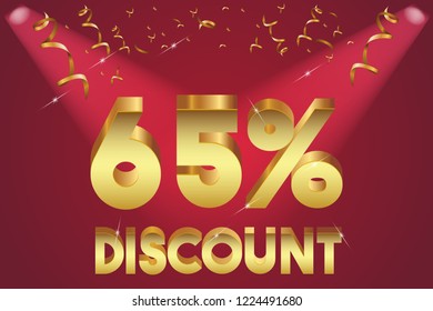 65% off discount promotion sale,  sale promo marketing.