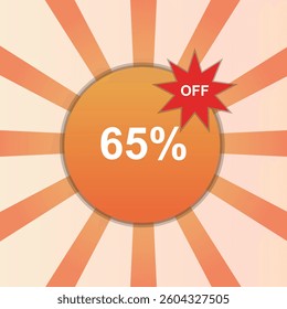 65% OFF discount for sell. offer vector Illustration background design,