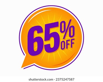 65% Off Discount Vector Icon Transparent background
